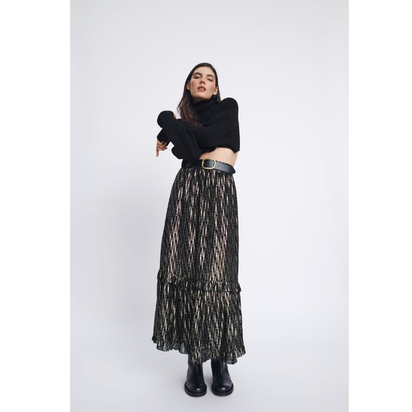 ZARA 🖤Metallic maxi skirt - Picture 2 of 7